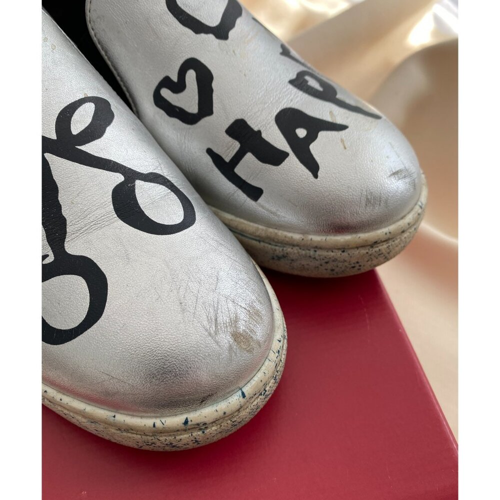 ** KIDS ** Bonpoint "Happy" Sneakers in Silver, size 31 ** AS IS ** - Picture 3 of 11
